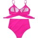 thumbnail image 4 of Traje de baño de cintura alta dividido para mujer, bikini sexy, traje de baño con push-up, conjunto de bikini con vendaje y parte superior de tubo, 4 of 7