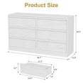 thumbnail image 5 of Ataucjin 8 Drawer Dresser with Faux Marble Top, High Gloss Modern Storage Cabinet with Big Drawers 54" Wide Modern Double Dresser Organizer with Concave Handles, Curved Profile Design, Dresser TV Stan, 5 of 9