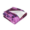 thumbnail image 5 of Purple Square Stripes Pattern Throw Blanket, Super Soft Anti-Pilling Flannel Bed Blankets, 60"x50", 5 of 8