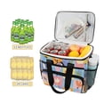 thumbnail image 2 of FORMRS Insulated Cooler Bag 24 Cans Capacity Soft Leakproof Lunch Box with Side Pockets, Blue Flowers, 2 of 7