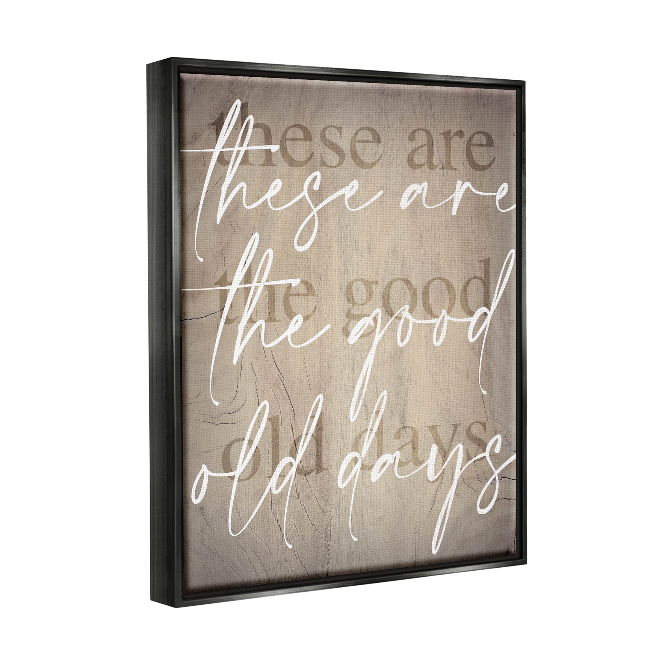 These Are The Good Old Days Phrase Inspirational Graphic Art Jet Black Framed Art Print Wall Art