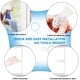 thumbnail image 2 of Paquete de 4 cerraduras de seguridad para puertas corredizas para niños - Seguridad para armarios y ventanas - Adhesivo 3M fuerte pero fácil de limpiar - No se necesitan llaves, tornillos ni herramientas (blanco) ER, 2 of 5