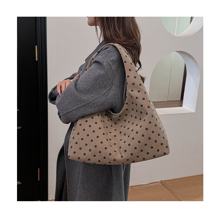 SPEKSEE Polka Dot Hobo Bag for Women Trendy Slouchy Shoulder Bag Soft Handbag Underarm Purse For Work Travel