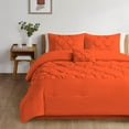 thumbnail image 2 of 1 Piece New Half Pinch Pleated Pattern Comforter, 800 TC, 100% Egyptian Cotton, Twin/Twin XL Size Orange Solid, 2 of 6