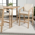 thumbnail image 6 of Porto Modern Coastal Tub Roped Acacia Wood Outdoor Bar Stool with Cushions and Armrests, Beige/Light Teak (Set of 2), 6 of 7