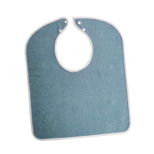 Bavoir Adulte pour Manger Lavable Réutilisable Imperméable Protecteur de Vêtements Bleu