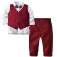 thumbnail image 2 of Traje de caballero para niños, trajes formales para niños, ropa de fiesta de boda y cumpleaños, chaleco para niños, camisa, pantalón, pajarita, ropa de 4 Uds., 2 of 5