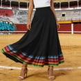 thumbnail image 2 of Women's Tennis Skirts Summer Women’s Bohemian Flowy Mexican Skirt Elastic Waist Summer Casual Wear Black 5XL, 2 of 4