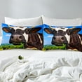 thumbnail image 4 of 3D Milk Cow Bedding Set,Cute Farm Cattle Rustic Farmhouse Animals Duvet Cover,Wildlife Wild Animal Comforter Cover,Western Cowboy Twin Bed Set Blue Sky Bedroom Decor, 4 of 5