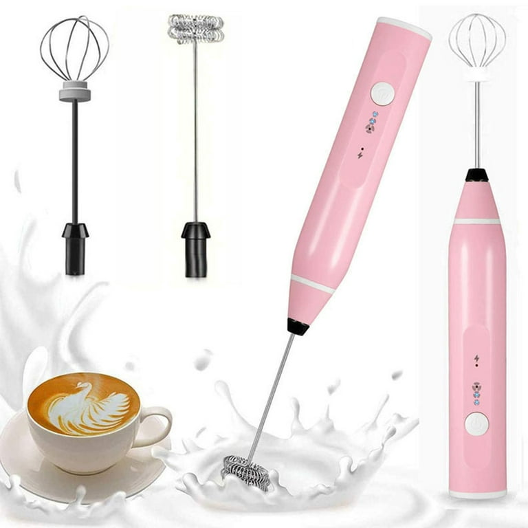 1pc Automatic Milk Frother & Coffee Mixer Electric Mini Handheld Egg  Beater, Pink