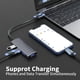 thumbnail image 4 of USB HUB USB2.0 USB3.0 Universal Splitter Dock Aluminum Aloy Viaje Adaptador Estación de acoplamiento para la tableta Accesorio USB 4 en 1 Inevent EL023095-02B, 4 of 7