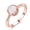 White, variant on Womens Double Heart Opal Ring Rose Gold Plated Copper Unisex Ring Electroplated Fashion Jewelry Gift for Her