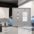 thumbnail image 2 of Amerelle 74TRBN Moderne Wallplate 1 Toggle / 1 Rocker Cast Metal Brushed Nickel 1-Pack, 2 of 7