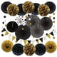 thumbnail image 1 of Ounissouiy 20 unids/set decoración de abanicos de papel fiesta cumpleaños vacaciones cartel colgante DIY adorno artesanal guirnalda colgante Kits de decoración para fiestas Negro, 1 of 6