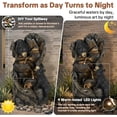 thumbnail image 7 of HOMEDIARY Outdoor Water Fountain, 23" H 5-Tier Cascading Waterfall Fountain with LED Lights & Adjustable Pump, Climbing Bears Water Feature with Natural Rock & Wood Finish for Patio, Backyard & Deck, 7 of 7