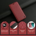 thumbnail image 4 of RFID Blocking Card Holder Slot for Samsung S22 Wallet Case, Folio Protective Wallet Pocket Credit Slots Retro Flip PU Leather Card Holder Kickstand Cover For Samsung Galaxy S22, Red, 4 of 10