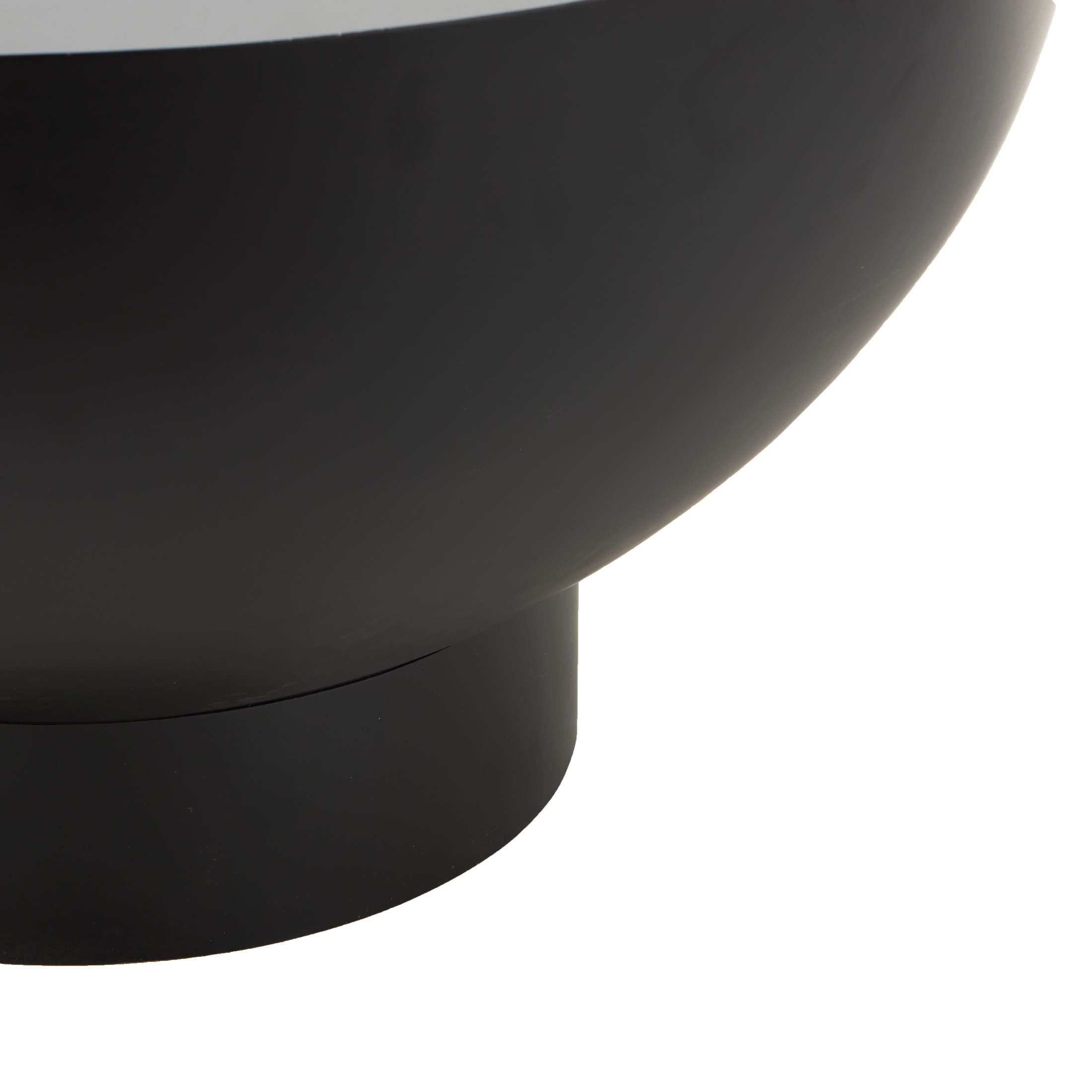 DecMode 32" x 18" Black Metal Geometric Coffee Table with Glass Tabletop and Elevated Base, 1-Piece