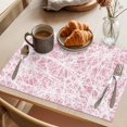 thumbnail image 3 of Spring Pink Cobweb Placemats Set of 4 Abstract Boho Farmhouse Lines Place Mats Indoor Wipeable Table Mats Washable Cloth Dining Table Placemats for Kitchen Holiday Party Home Decor 13x19 Inch, 3 of 9