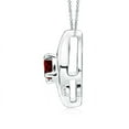 thumbnail image 2 of ANGARA Natural Shell Style Oval Ruby and Diamond Pendant in 14K White Gold for Women (Size-4x3mm) | July Birthstone, Birthday, Anniversary, Jewelry Gift for Women | Natural Ruby Necklace, 2 of 9