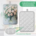 thumbnail image 3 of BZSMCE Pot Holder Oven Mitts Cooking baking Beautiful Blush Roses Creative Pattern Size:7x9.8in, 3 of 7