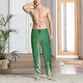 thumbnail image 5 of Uemuo Christmas Green Pattern Men's Wide Leg Palazzo Lounge Pants with Pockets Light Weight Loose Comfy Casual Pajama Pants-Small, 5 of 9