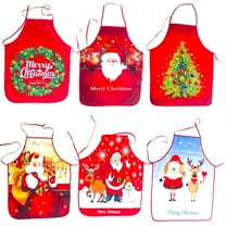 Cheers.US Chistmas Apron, Holiday Kitchen Apron Christmas Santa Claus/Elk/Snowman Style Decoration Apron for Christmas Dinner Party Cooking Baking Crafting House Cleaning Kitchen