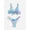 Multicolor, variant on Fish Scales Print Knot Front Swim Top & Thong Bottom Bikini Set Summer Beach