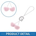 thumbnail image 5 of 1 Pcs Metal Faux Rhinestone Faux Diamond Letter G Heart-Shape Pompon Pendant Car Rear View Mirror Pendant Accessories Car Hanging Ornament Pink, 5 of 6