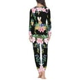 thumbnail image 3 of FKELYI Aesthetic Flower Pajamas Size XS Soft Easter Rabbit Nightwear for Women Sleepwear 2 PCS Stretchy Home Long Sleeve Pjs Skin Friendly, 3 of 4