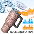thumbnail image 5 of Leopard Print 40oz Tumbler– Stainless Steel Insulated Tumbler with Handle and Straw, Large Capacity Travel Cup for Hot & Cold Drinks, 5 of 6
