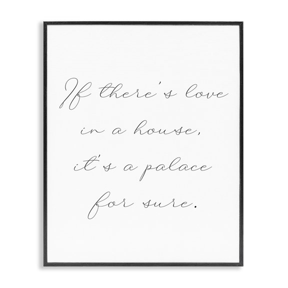 Stupell Industries Cottage Minimal Love In A House Black Framed Giclee Art, 16 x 20, by Lil' Rue