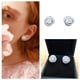 thumbnail image 2 of Pendientes redondos de 5 mm Pendientes de plata 925 con moissanita Estilo moderno Pendientes de laboratorio de plata auténtica, 2 of 8