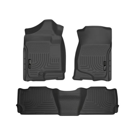 Husky Liners 98251 Weatherbeater Floor Mats Fit 2007-2014 Cadillac Escalade, Chevy Tahoe, GMC Yukon (Various Trims, Bench/Bucket Seats) - Front/2nd Seat - Black