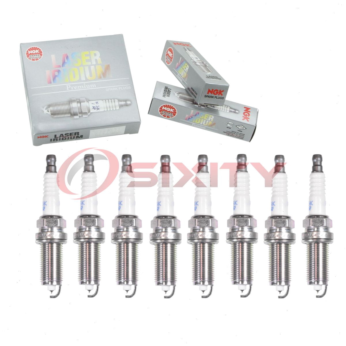 8 pc NGK 92145 Laser Iridium Spark Plugs for 6734 8162 9010 9055 9673 FR8SII33X FR8SPP30X REC10WMPB REC12WMPB5 Ignition Wire Secondary