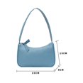 thumbnail image 3 of Bolsa para axilas de mujer de cuero PU suave de hombro informal de color sólido (Azul) Ndcxsfigh Para Estrenar, 3 of 9