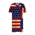 thumbnail image 4 of Usmixi Womens Independence Day Dresses 4th of July Patriotic Plus Size Pocket Tunic Midi Dresses Fashion Star Striped Print V-Neck Short Sleeve Knee-Length Summer Dress Blue xl, 4 of 5