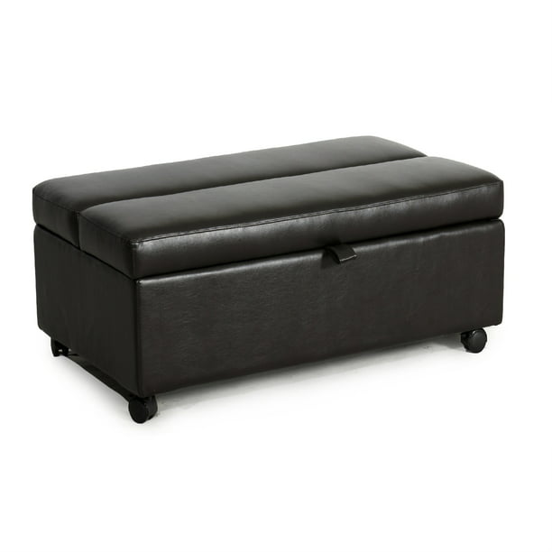 Sunset Trading Bonded Leather Sleeper, Twin Hide A Bed Ottoman