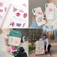 thumbnail image 5 of Paquete de 100 pegatinas preppy rosas, pegatinas estéticas para botellas de agua, pegatinas de sonrisa, pegatinas de vinilo impermeables para portátiles, parachoques y botellas de agua., 5 of 5