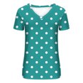 thumbnail image 5 of ZHOGXU Women's T Shirt Polka Dot Printed V Neck Short Sleeve Loose Fit Lightweight Comfortable Breathable Tee Top For Daily Wear ,Mint Green,Xxxxxl, 5 of 5