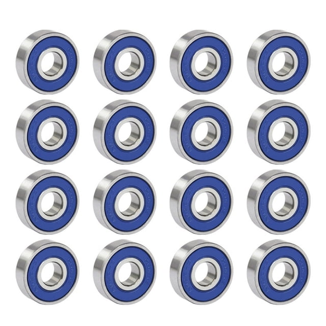 16 Pcs Roues de Planche à Roulettes Professionnelles Sans Friction ABEC 9, Roulements de Rechange en Acier, 16 x Roulements de Rechange pour Planche à Roulettes, Bleu