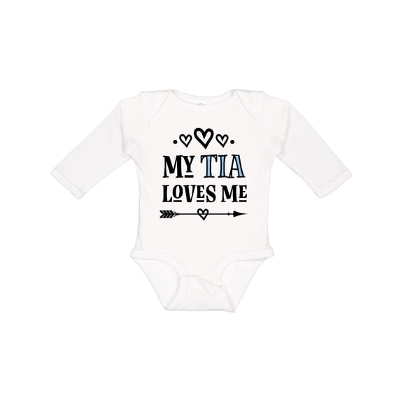 Inktastic My Tia Loves Me Childs Girls Long Sleeve Baby Bodysuit
