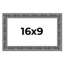 16x9 Frame Silver Black Rustic Sonoma Solid Wood Picture Frame | 1.5 Inch Moulding Width | Complete