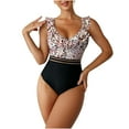 thumbnail image 2 of Fengqque Women's New Splicing Swimsuit Leopard Print Slim Swimsuit, 2 of 9