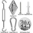 thumbnail image 2 of Awning Attachment Set 40Pcs, Heavy Duty Sun Shade Sail Stainless Steel Hardware Kit for Garden Yard Triangle and Square, Rectangle, Sun Shade Sail Fixing Accessories, 2 of 5