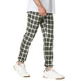 thumbnail image 4 of INSPIRE CHIC Men's Plaid Pants Casual Slim Fit Drawstring Check Trousers Black Khaki 30, 4 of 6