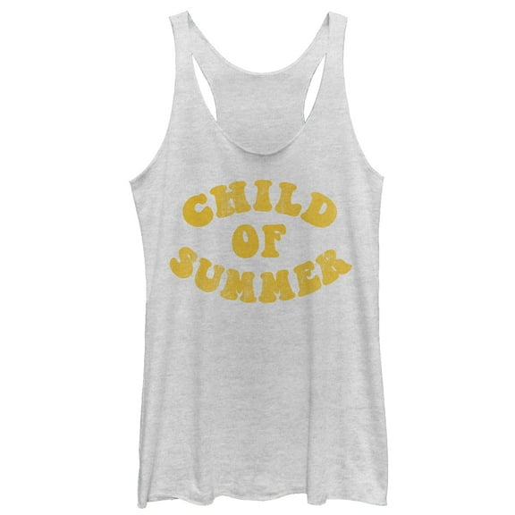 Women's CHIN UP Child of Summer  Racerback Tank Top White Heather Medium