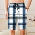 thumbnail image 2 of yillto Men's Plaid Lounge Shorts Sleepwear Pajama Bottoms Elastic Waist Drawstring Pjs Shorts with Pockets, 2 of 6