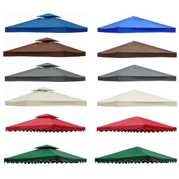 SAYFUT 10' Gazebo Canopy Replacement 2-Tier Canopy Top Garden Yard Patio Outdoor Canopy Cover Durable Gazebo Cover for 10x10 Frame