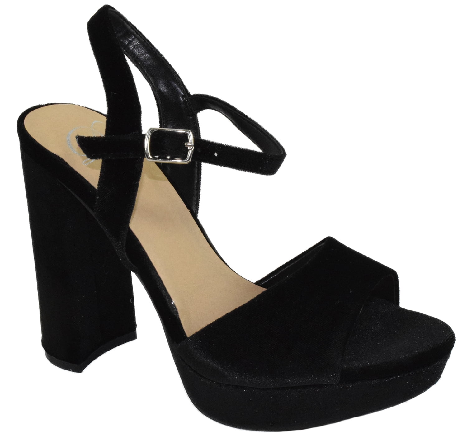 black sandals with small heel