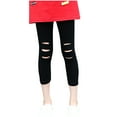 thumbnail image 4 of Juslio Girls Pants 3-14 Years Girls' Casual Solid Color Elastic Cropped（Black Capris， 110）, 4 of 5
